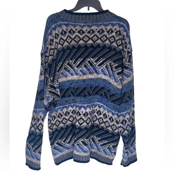 County Seat Fair Isle Oversized knitted sweater, cotton blend. Size XL GUC - Picture 5 of 9